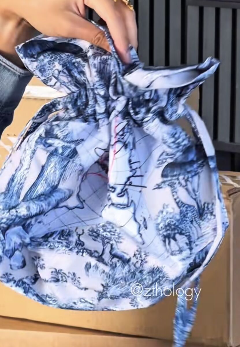 Large Dior drawstring bag