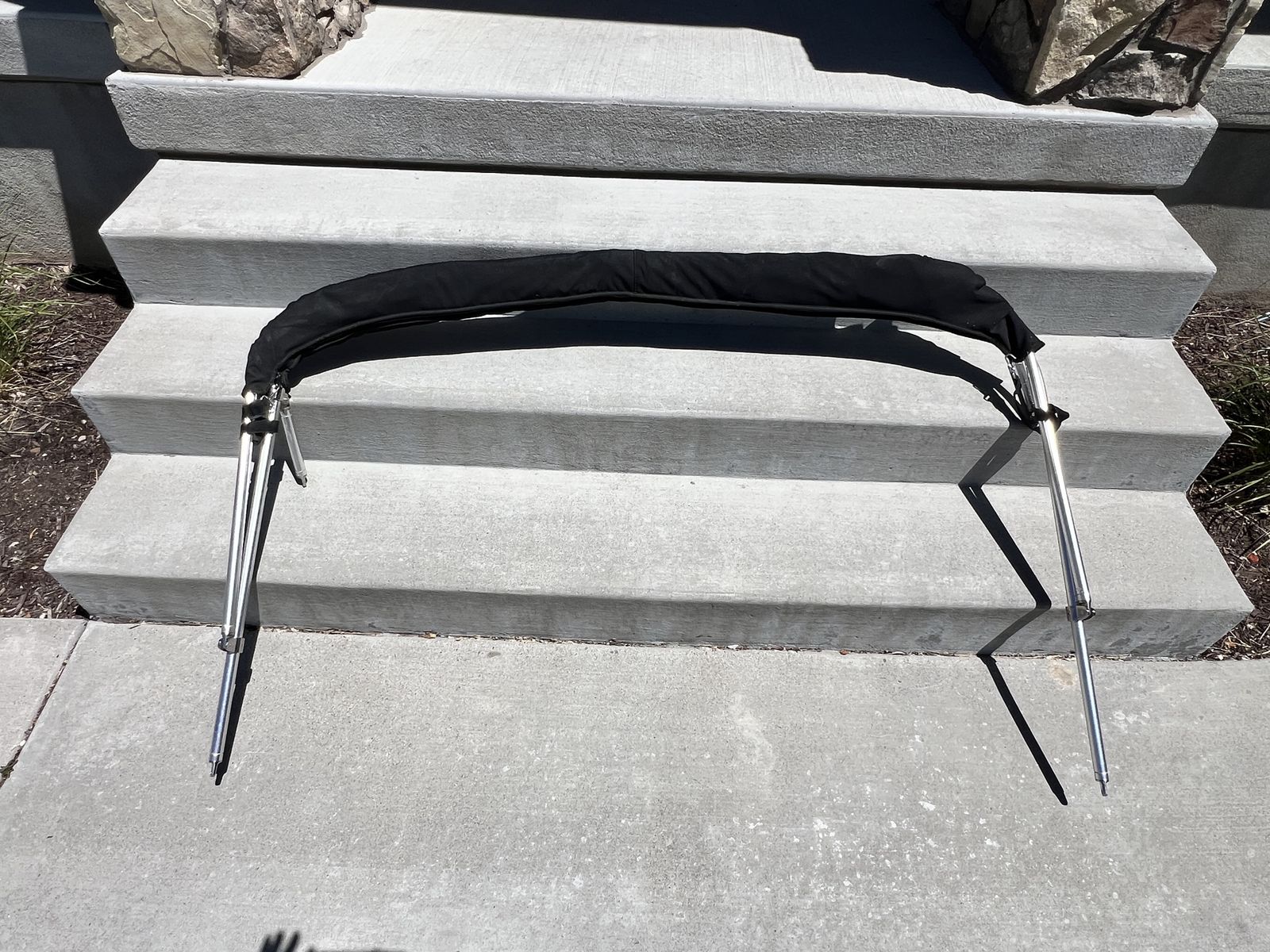 Black Bimini Top Frame and Fabric for Boat - and Monster Tower - Hardly Used