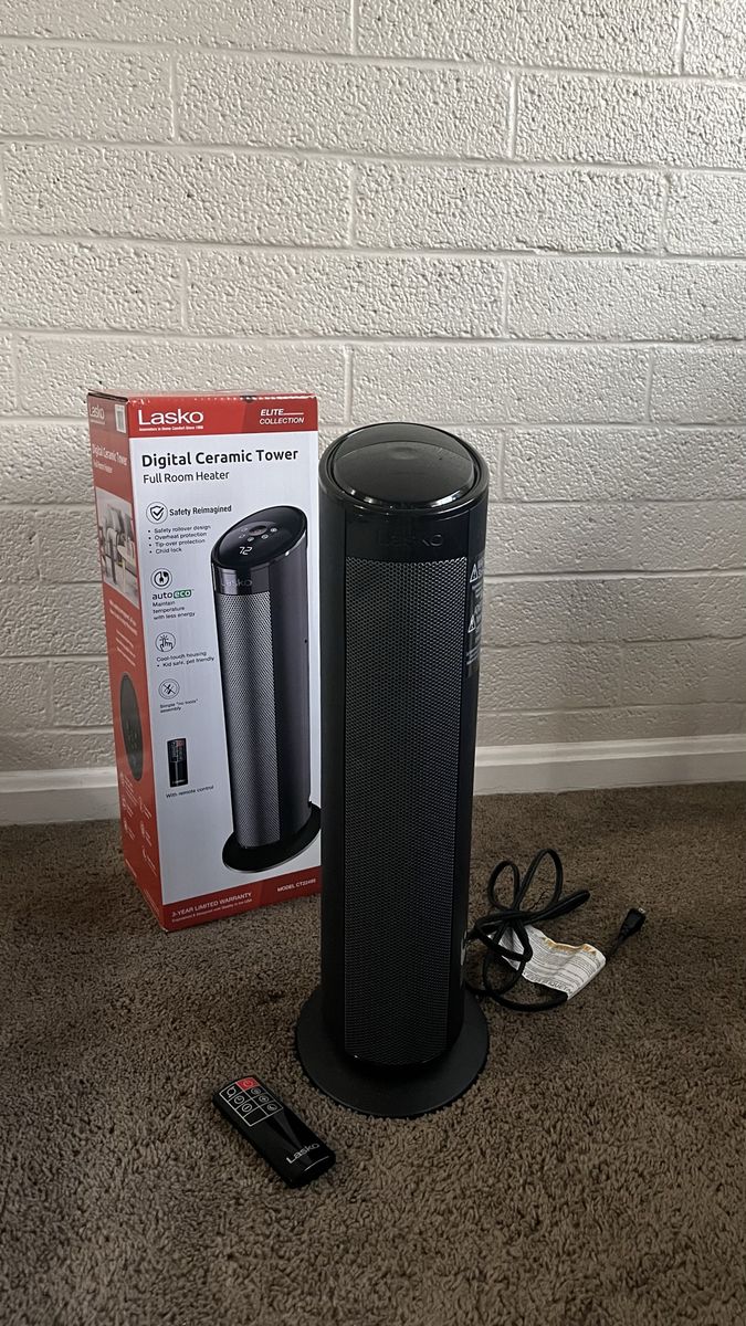 Lasko CT22495 Elite Digital Ceramic Tower Full Room Heater with Remote Control