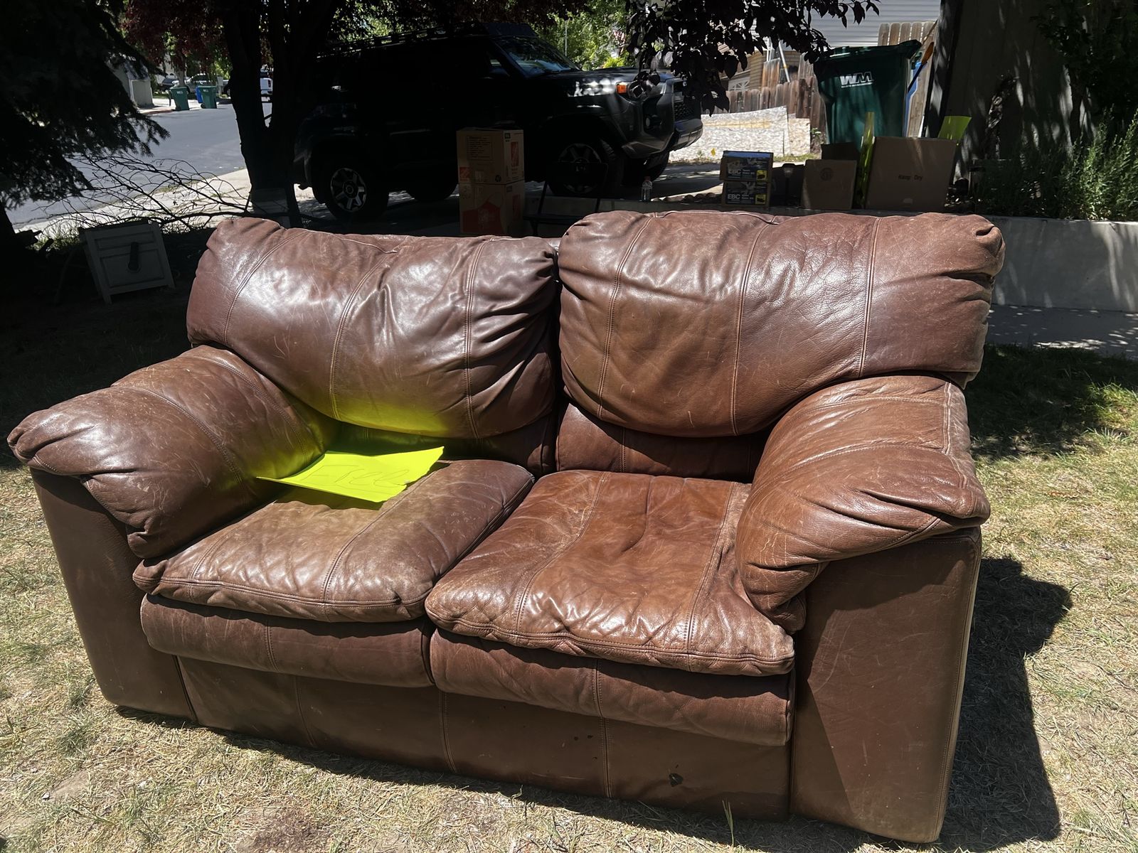 Free thick leather couch