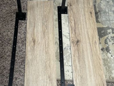 2 48" Wood Pattern Shelves With Brackets