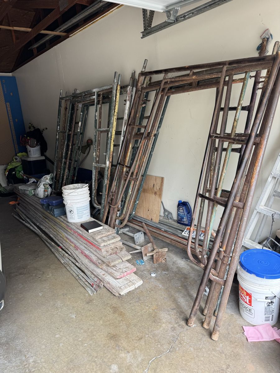 Used Steel Scaffold Frames and Planks Set - Heavy Duty Construction Equipment