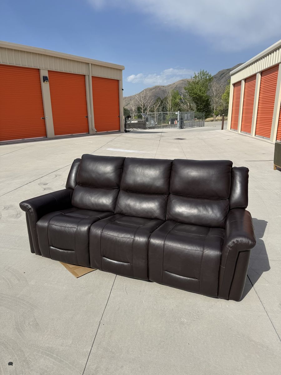 COSTCO ALBA POWER SOFA BROWN RECLINING