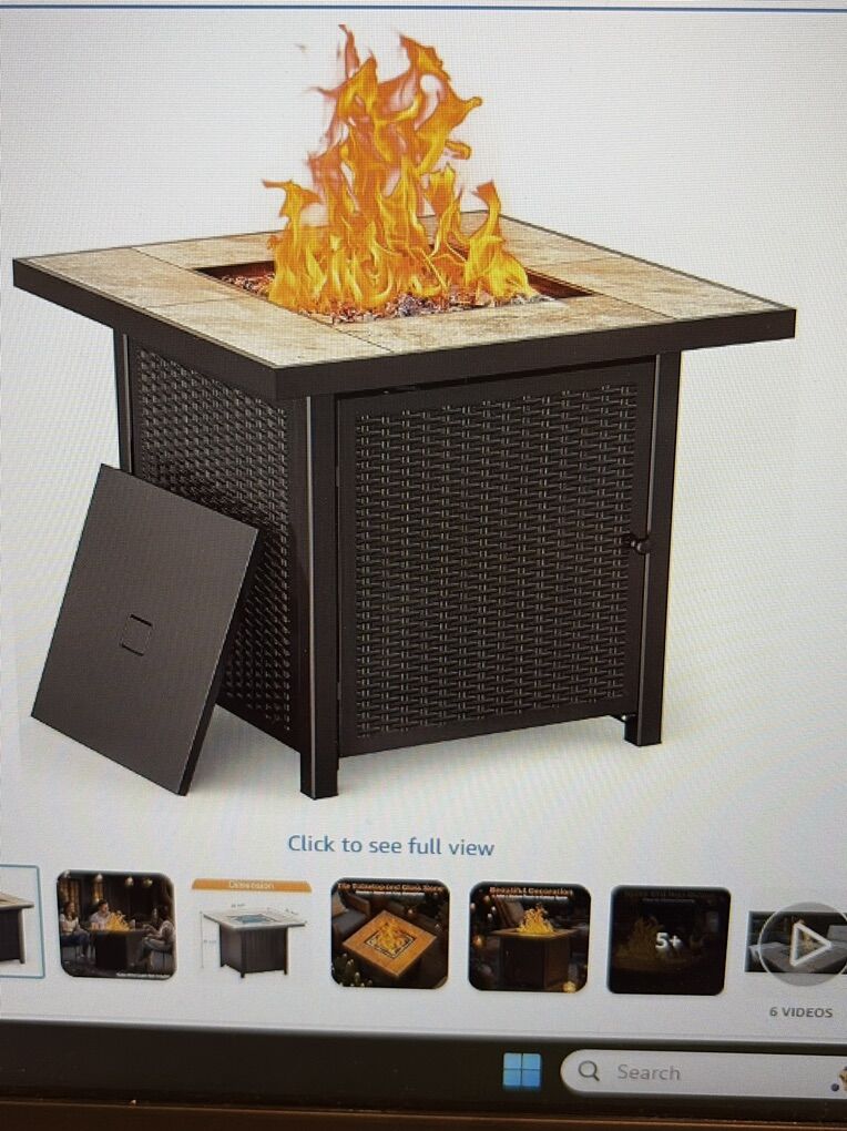 New Bali Outdoors Propane Gas Fire Pit Table