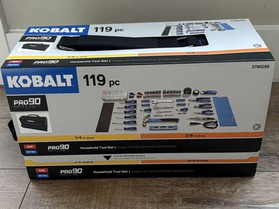 NEW Kobalt 119 Piece Household Tool Set with Case