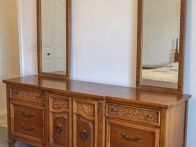 Triple Dresser, mirrors, nightstands and headboard