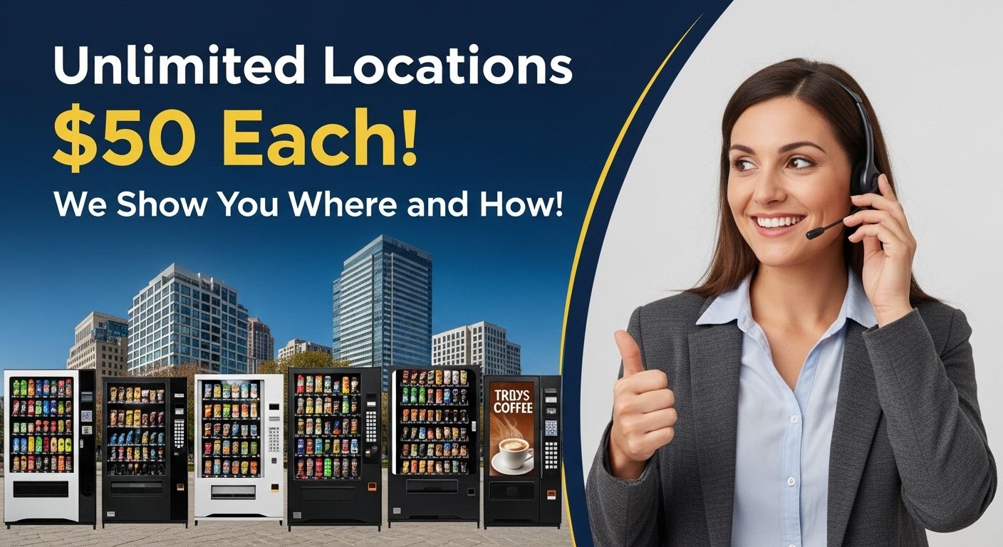 ISO vending machine locations to place my new commercial vending machines