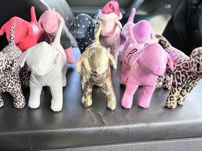 Pink Victoria's secret Dog plush collection Lot-of 10