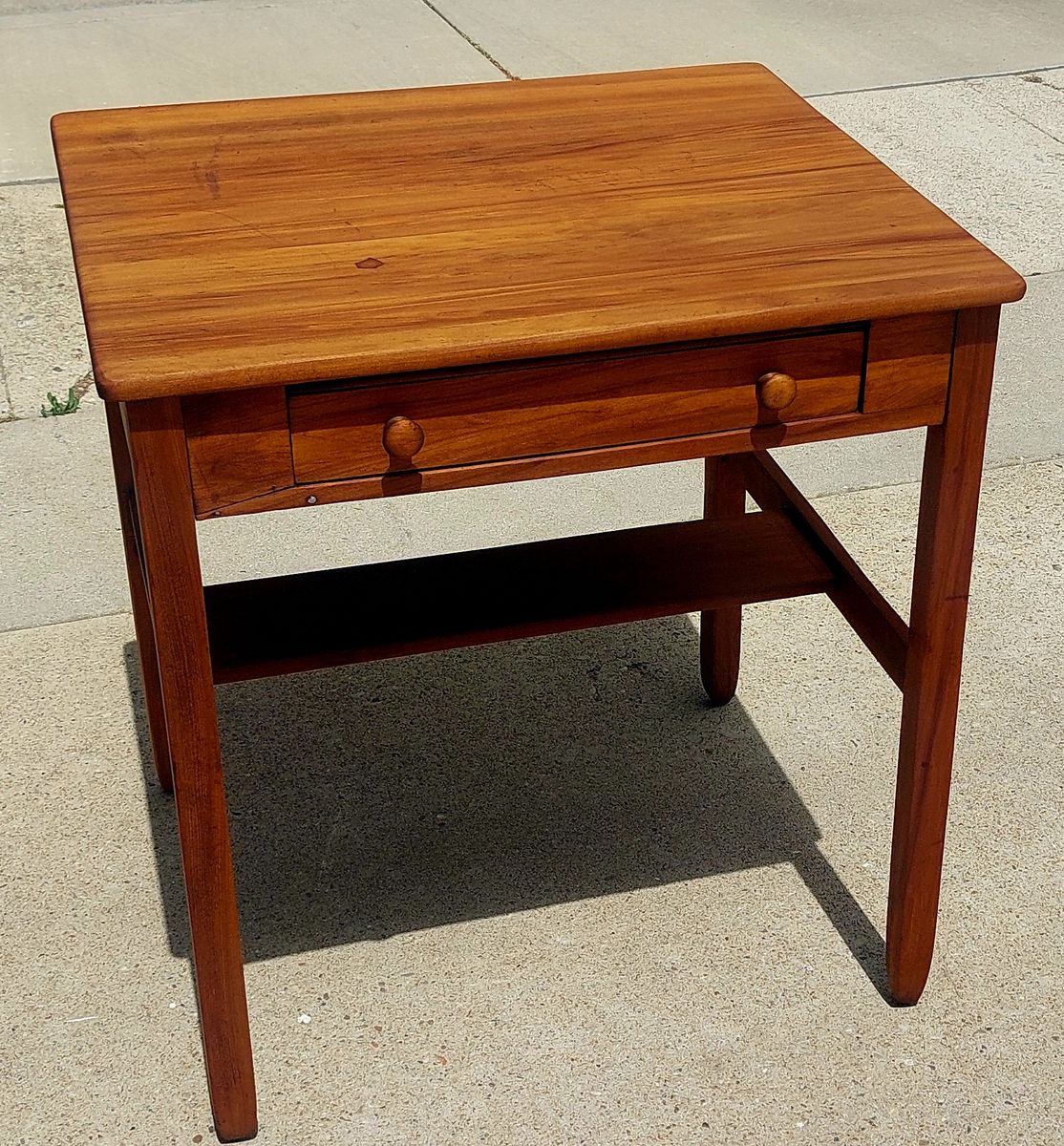 Antique Solid Wood Desk w/Lidded Drawer