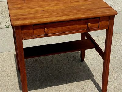 Antique Solid Wood Desk w/Lidded Drawer