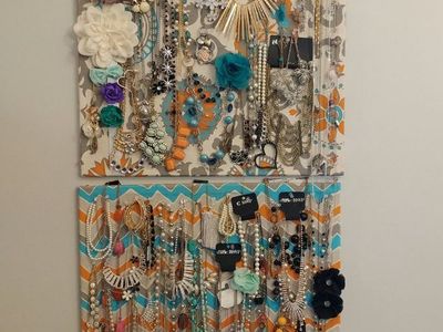 Assorted Statement Necklaces & Earrings Jewelry Lot - Teal, Orange, Gold Tones