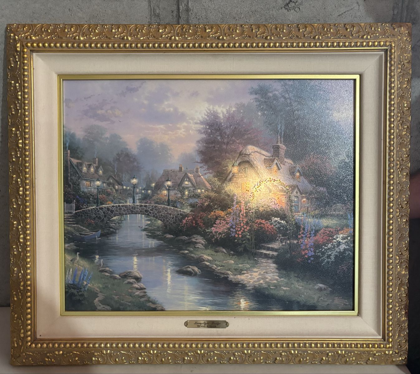 Thomas Kinkade Lamplight Bridge Canvas