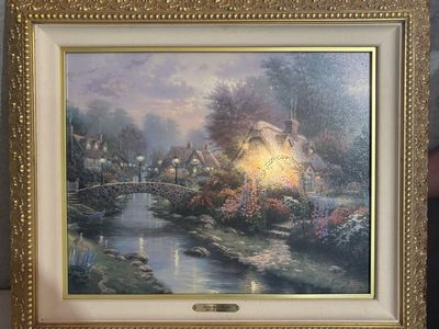 Thomas Kinkade Lamplight Bridge Canvas