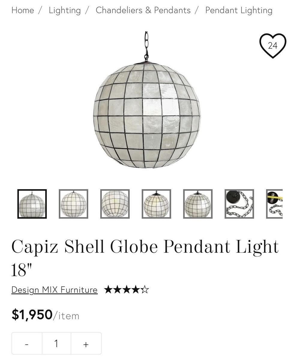 Capiz Shell Globe Chandelier