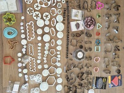 Huge Lot of Assorted Cookie Cutters & Cake Decorating Tools - Various Brands & Shapes