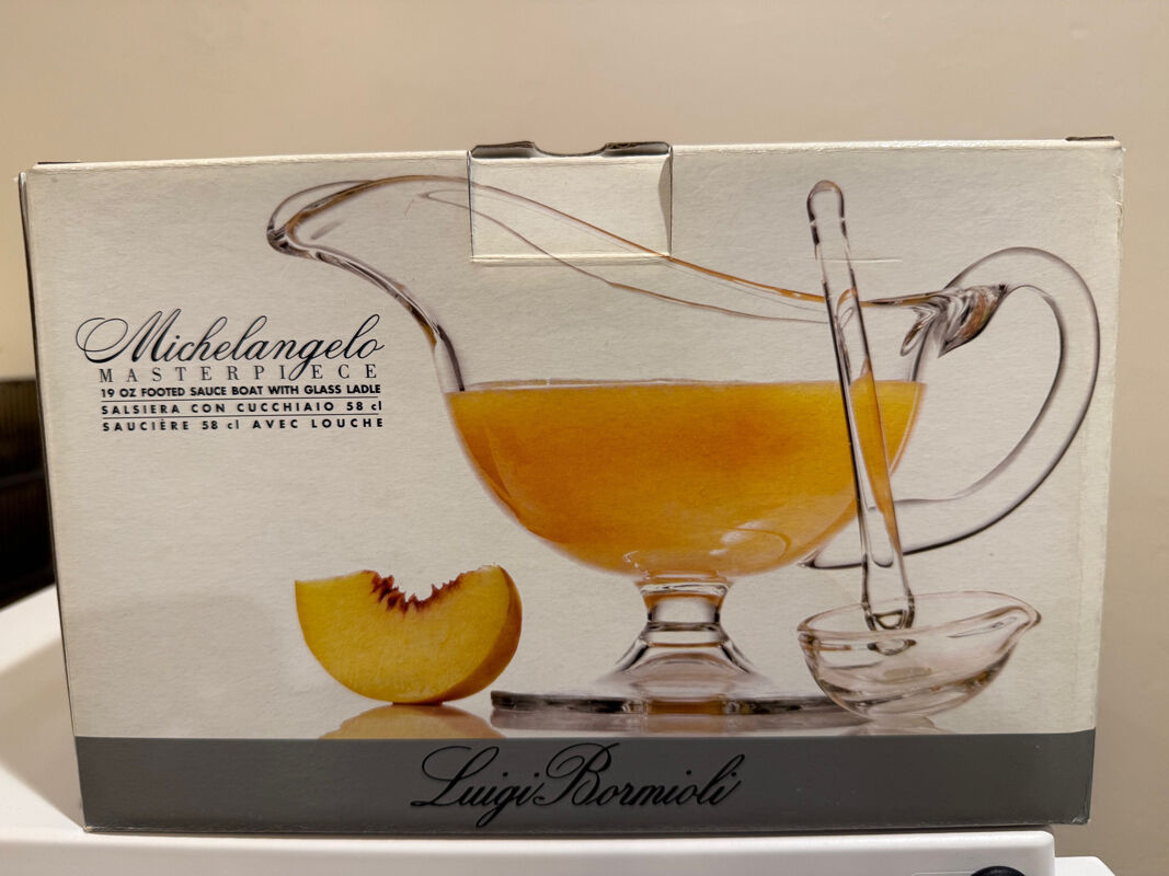 Glass Gravy Sauce Boat Bowl and Ladle