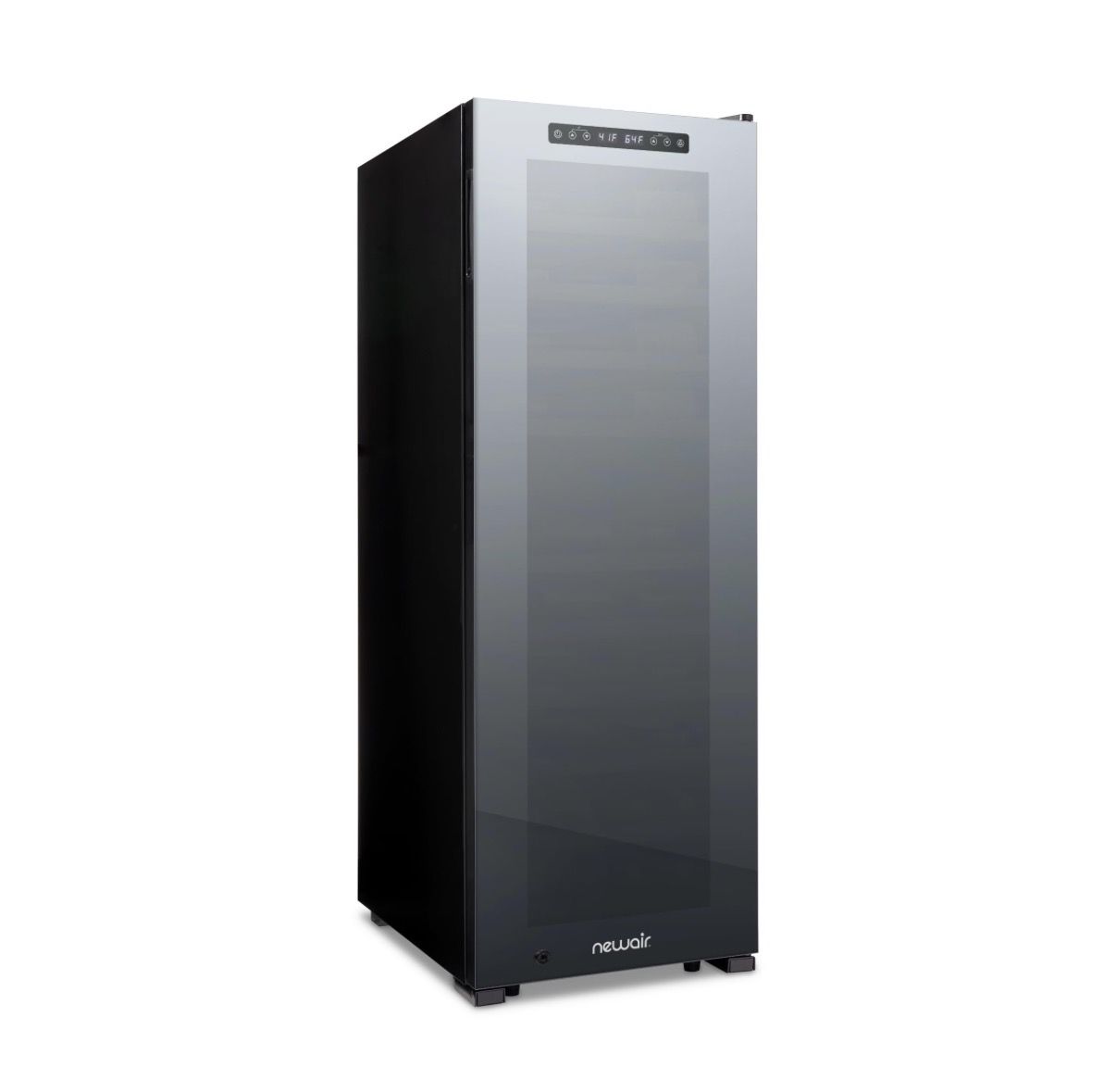 NewAir Shadow Series Wine Cooler Refrigerator 56 Bottles Dual Temperature Zones, Freestanding Mirrored Wine and Beverage Fridge