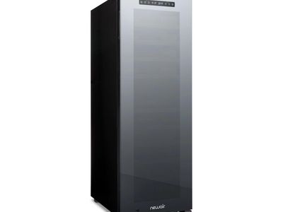 NewAir Shadow Series Wine Cooler Refrigerator 56 Bottles Dual Temperature Zones, Freestanding Mirrored Wine and Beverage Fridge