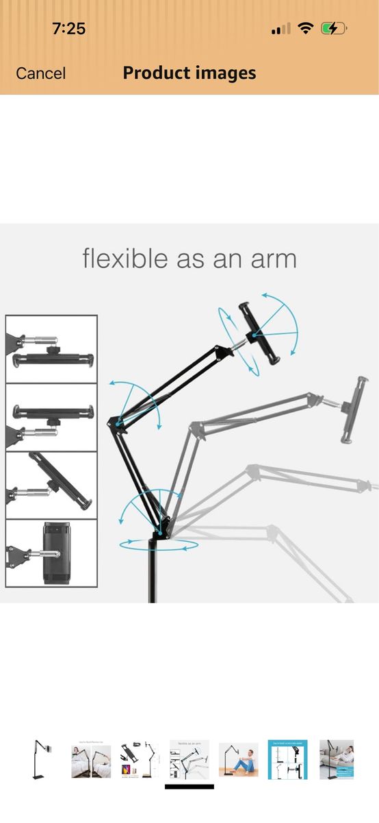 Adjustable Floor Stand Mount for Tablets and Cell Phones with Heavy Base