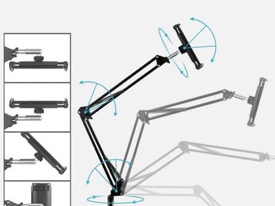 Adjustable Floor Stand Mount for Tablets and Cell Phones with Heavy Base