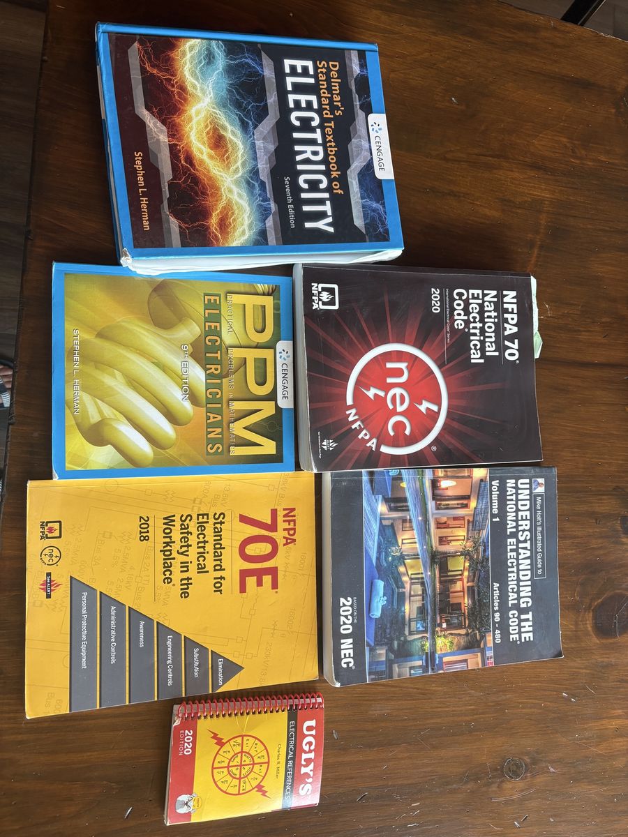 Electrical Trade Textbooks & Reference Books Lot - Ugly's, Delmar's Electricity MTECH 