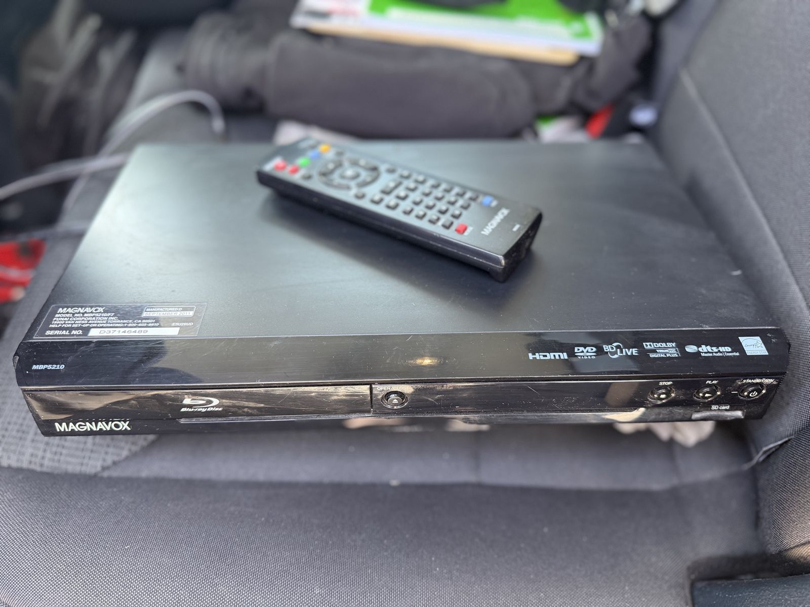 Magnavox blu-ray player with WiFi. Works great!