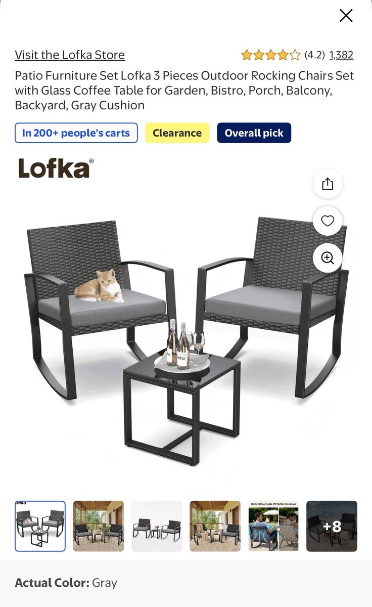 New In Box - Lofka 3 Piece Outdoor Patio Furniture Set