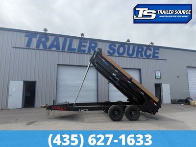 Double A Excel Series ELP 7x14 ft Dump Trailer 20" Sides 15.4K GVWR I-Beam Frame, Telescopic, Wireles Remote