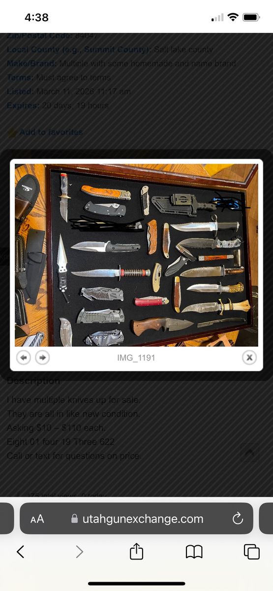 Multiple knives for sale