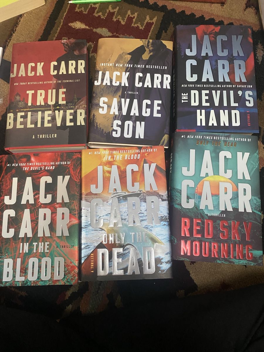 Jack Carr James Reece Thriller Novels Hardcover Book Bundle - 6 Books