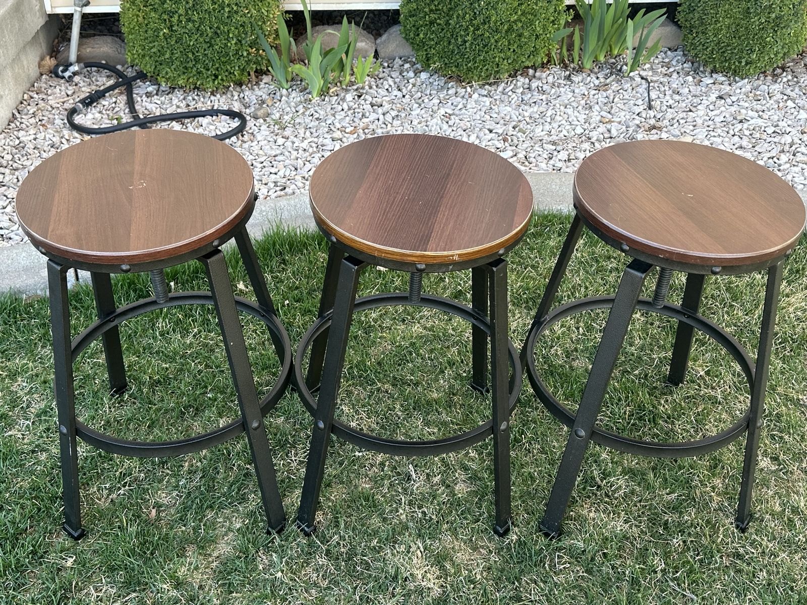3 Used Barstools (adjustable Height)