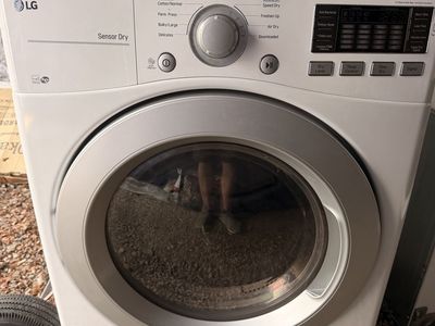 LG White Sensor Dry Gas Dryer - Front Load, Energy Saver, Smart Diagnosis
