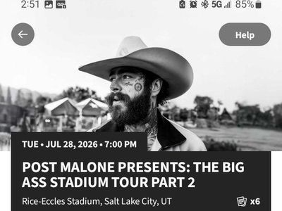 Post Malone: July 28th Rice-Eccles Stadium Two Tickets - E36, Row 40