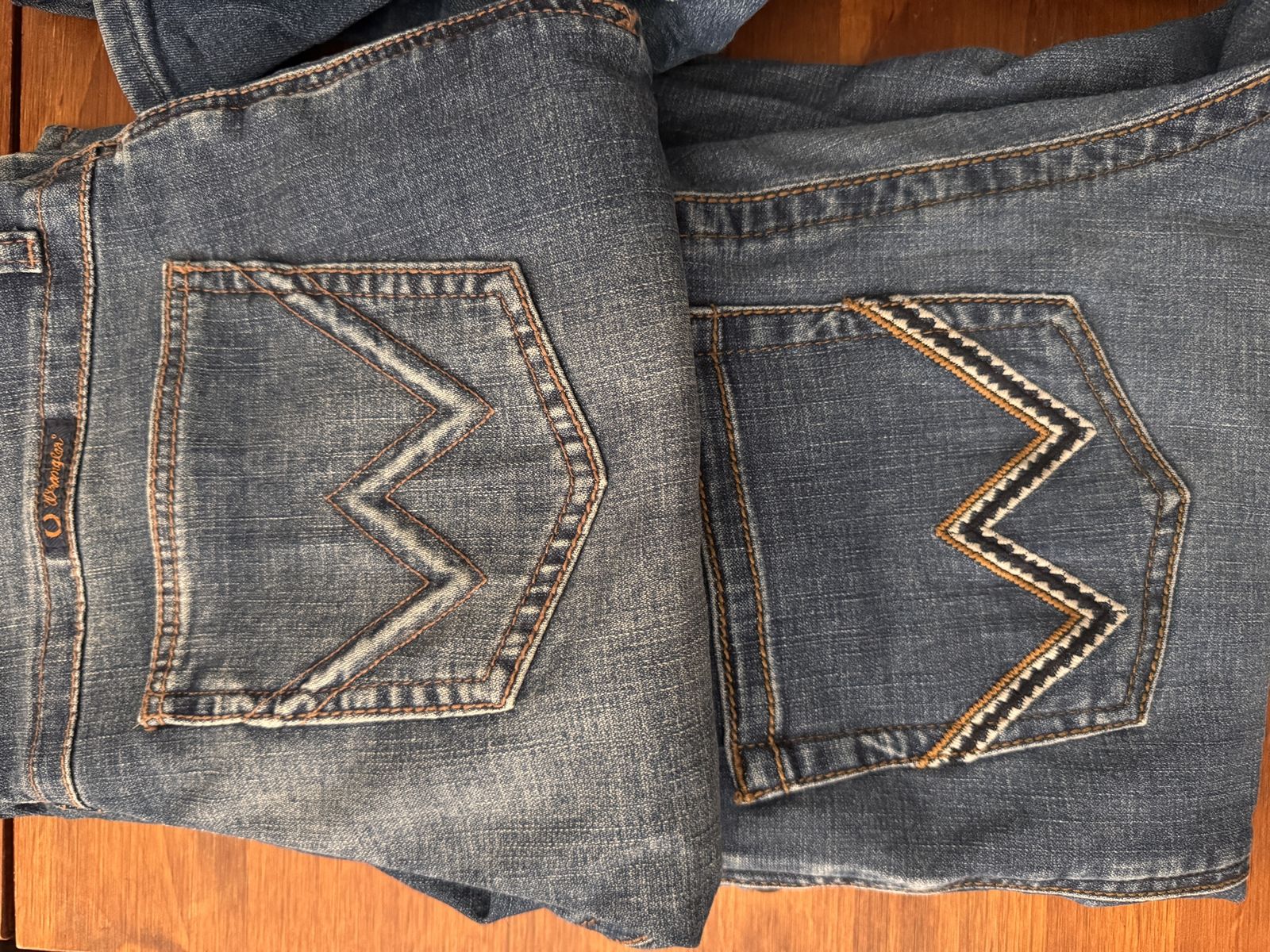 Two pairs of women’s Wrangler Willow riding jeans