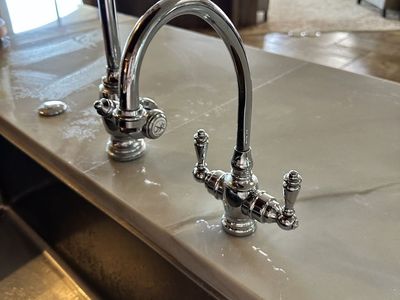 Chrome Pot Filler Faucet & Drinking Water Faucet Set - Kitchen Sink Fixtures