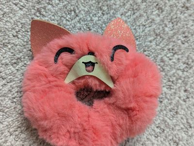 Coral Pink Fox Scrunchie