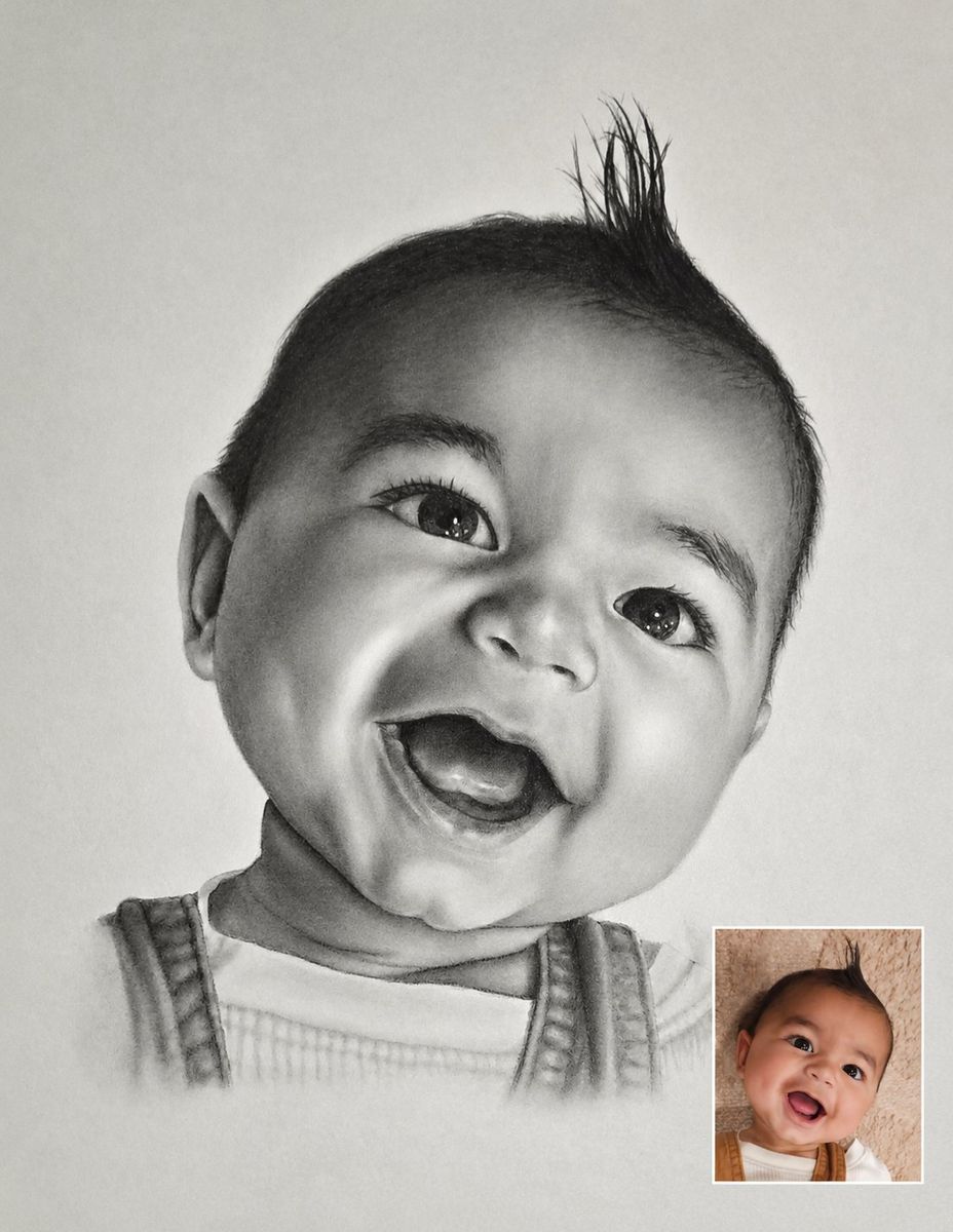 Custom Fine Art Graphite Portraits | Hand-Drawn Commission by Mike Russell
