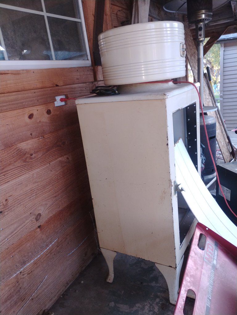 antique fridge