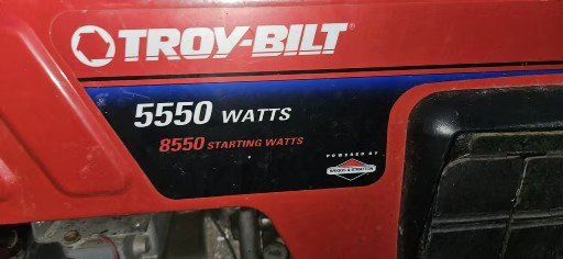 Troy-Bilt 5550 Running Watts / 8550 Starting Watts Portable Generator, 10 HP OHV Briggs & Stratton