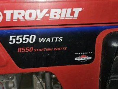 Troy-Bilt 5550 Running Watts / 8550 Starting Watts Portable Generator, 10 HP OHV Briggs & Stratton