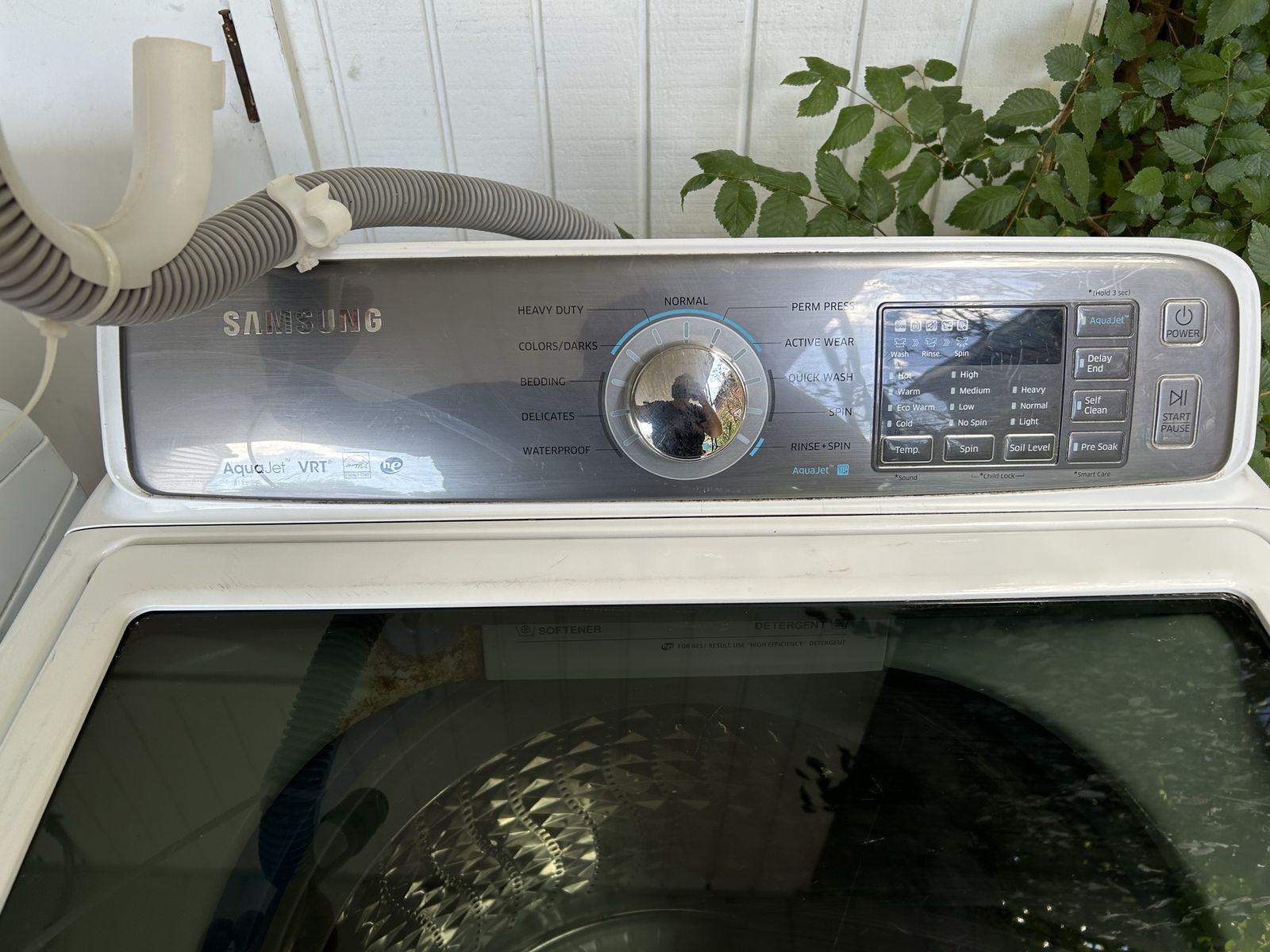 Samsung AquaJet VRT Top Load Washer & Front Load Dyer set - White, Used, Rust & Wear Present