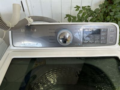 Samsung AquaJet VRT Top Load Washer & Front Load Dyer set - White, Used, Rust & Wear Present