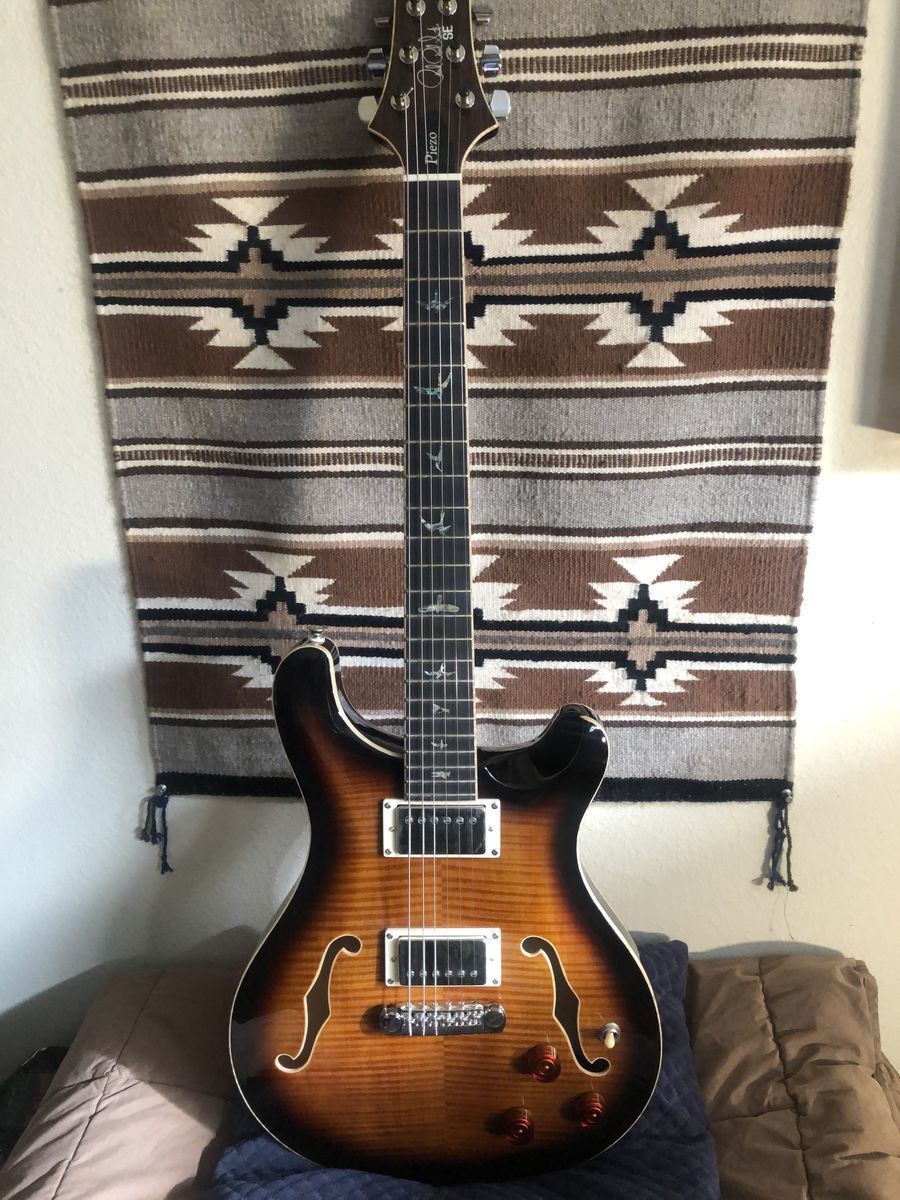 PRS SE Hollowbody II Piezo Electric Guitar - Sienna Burst, Birds Inlay
