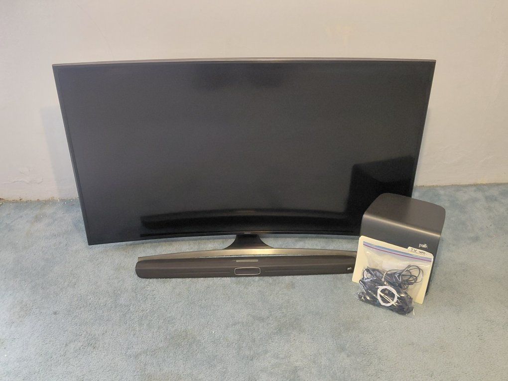 65-inch, 4K Ultra HD curved LED smart TV  and Polk Soundbar + Subwoofer Combo
