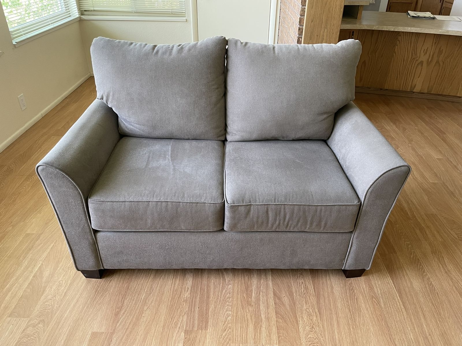 Greige/Taupe Loveseat (Gray Beige Fabric Love Seat)