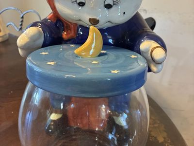 Vintage Madame Zelda Fortune Cookies Bear Ceramic Cookie Jar Fortune Teller Theme