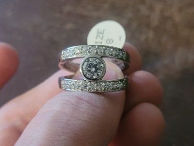 Size 8 CZ Multi-Row Rhinestone Ring