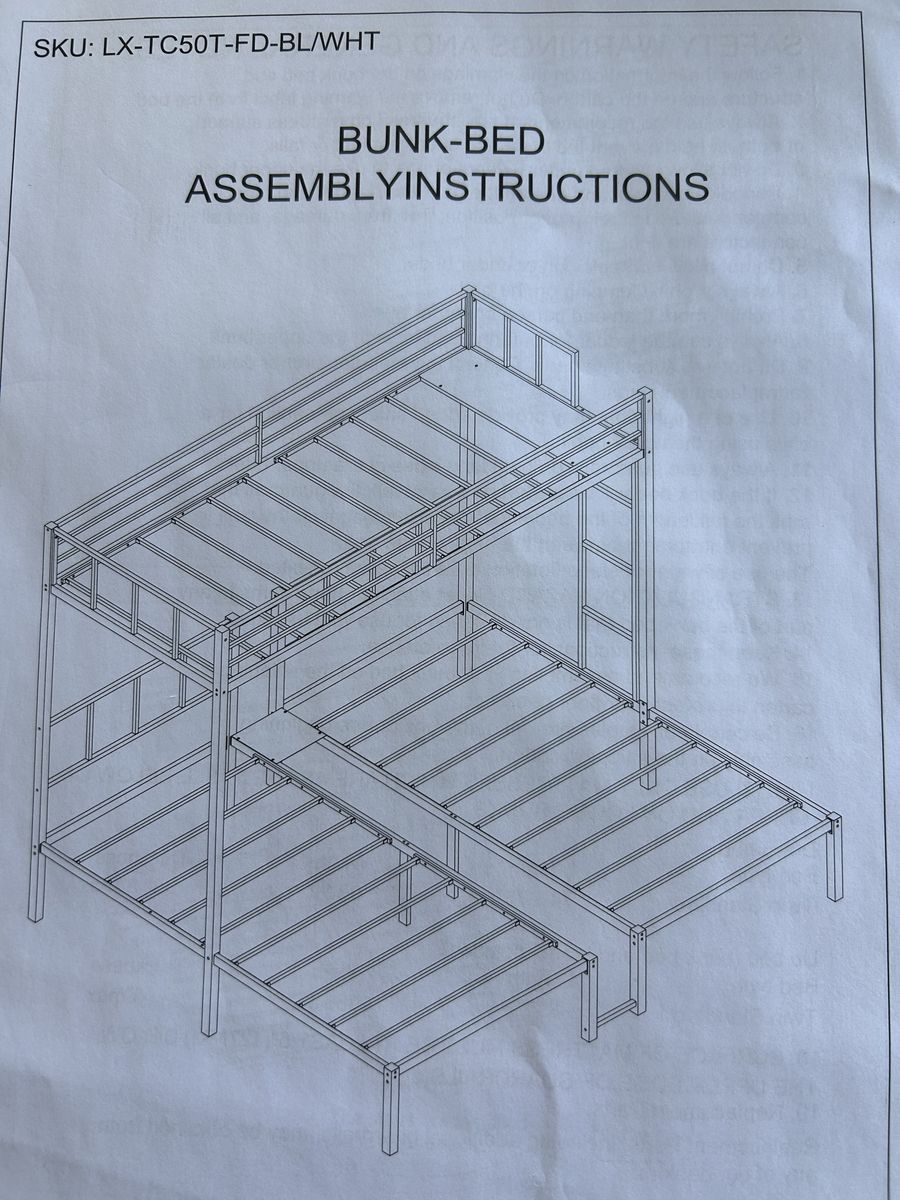 Bunk Bed With 3 Twin Beds