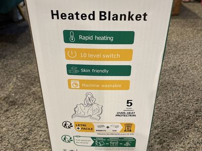 Heated Blanket Dark Gray Rapid Heating 10-Level Switch Machine Washable