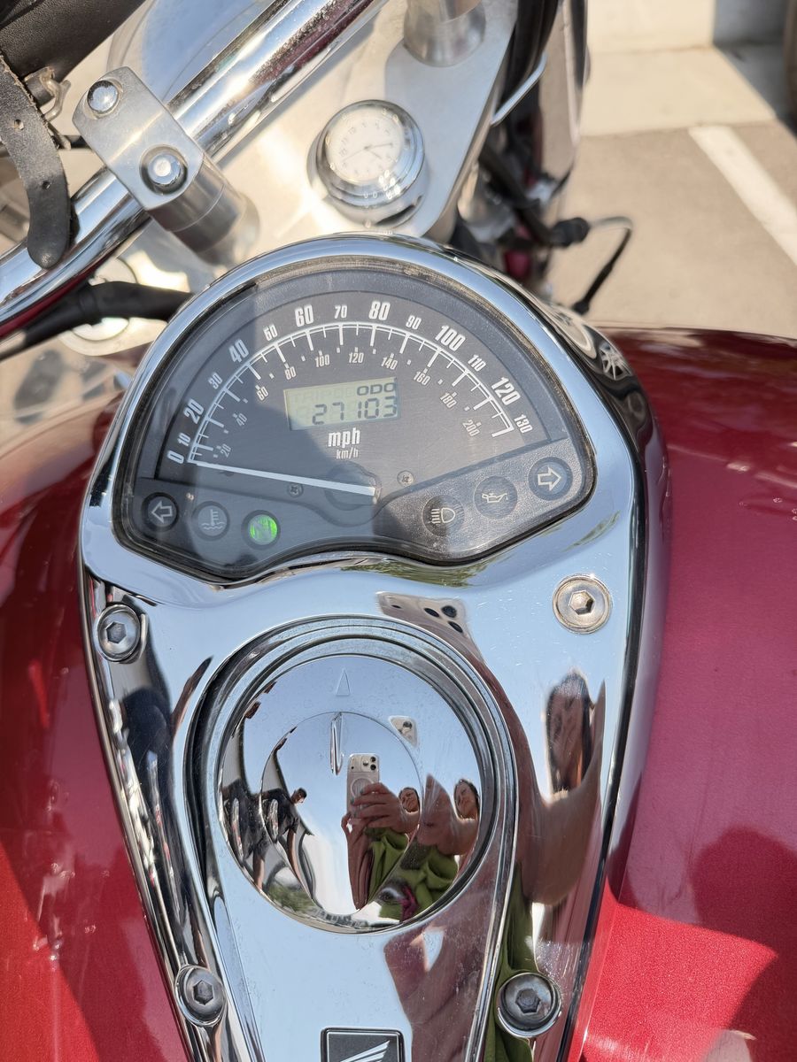 Used 2005 Honda VTX 1300 Cruiser Motorcycle - Red, 27,103 Miles, Black Saddlebags